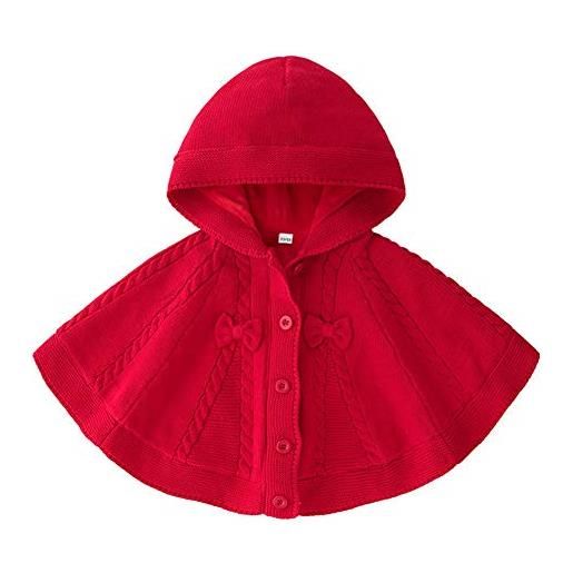 CHIYEEE giacca del mantello cappotti invernali da neonata vestiti caldi pesanti bimba rosso 120