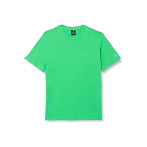 Champion legacy american classics small logo s/s t-shirt, verde chiaro, l uomo