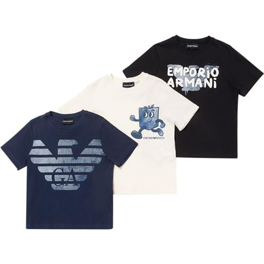 EMPORIO ARMANI set di 3 t-shirt in jersey di cotone