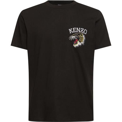 KENZO PARIS t-shirt tiger in jersey di cotone / ricamo