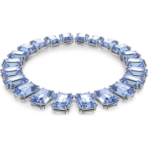 SWAROVSKI collana millenia, cristalli oversized, taglio ottagonale blu