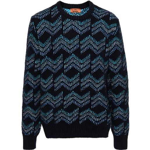 Missoni maglione con motivo a zig zag - blu