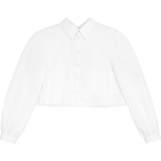 MM6 Maison Margiela camicia crop a doppio strato - bianco