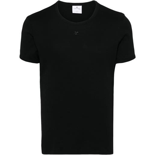 Courrèges t-shirt con applicazione - nero