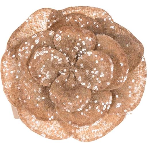 Cynthia Rowley top con applicazione a fiori - marrone