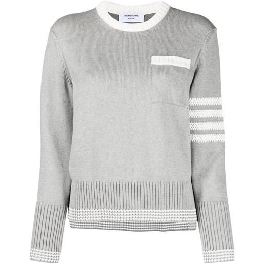 Thom Browne maglione con dettaglio a righe - grigio