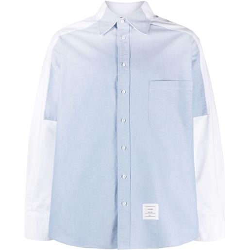 Thom Browne camicia con inserti - blu