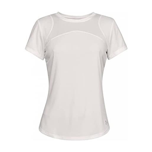 Under Armour speed stride sport mesh short sleeve maglietta a maniche corte, donna, bianco, xs