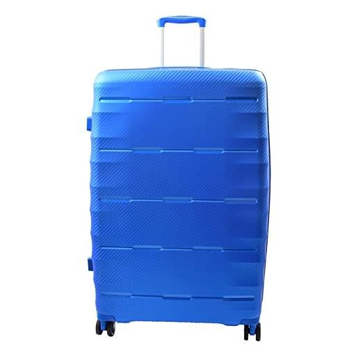 A1 FASHION GOODS arcturus - borse da viaggio espandibili con 8 ruote, con chiusura tsa, blu, large | 76x52x30/5cm/ 4.40kg, 103+17l, valigia