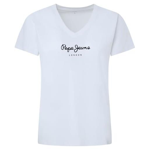 Pepe Jeans wendys v neck, t-shirt donna, bianco (white), s