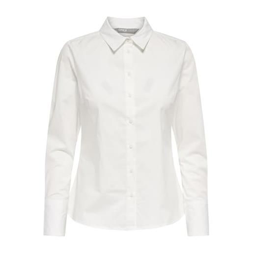 Only onlfrida-maglietta noos ptm l/s camicia da donna, bianco, m