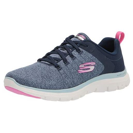 Skechers flex appeal 4.0, scarpe da ginnastica donna, nero rosa, 37 eu