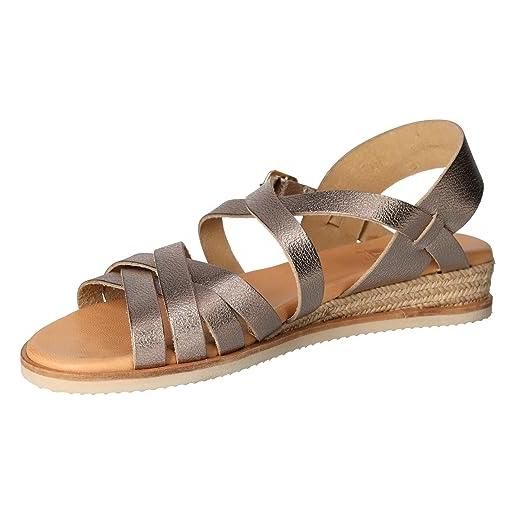 2Go Fashion 8916-801-258, sandali con zeppa donna, titanio, 39 eu