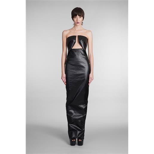 Rick Owens abito prong gown in cotone nero