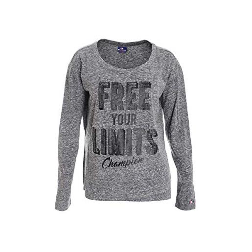 Champion 109765, t-shirt donna, grigio (grigio scuro), m