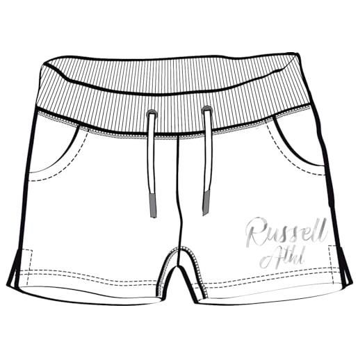 Russell Athletic a11401-uw-001 sl-shorts donna pantaloncini white taglia xs
