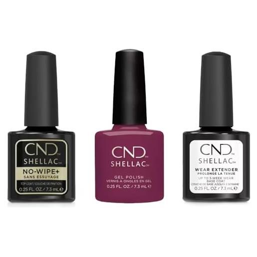 Generic cnd shellac bundle: wear extender base & top no wipe+ 7,3 ml con colore tinted love, smalto lucido a lunga durata (tinted love)