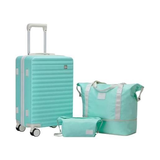 Joyway valigia bagaglio a mano, piccolo bagaglio con blocco a combinazione tsa e quattro ruote rotanti, leggero bagaglio a guscio duro con borsa a mano e borsa cosmetica