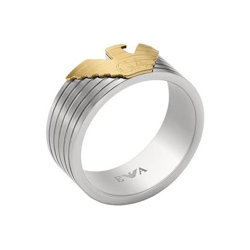 Emporio Armani anello a fascia da uomo in acciaio bicolore, egs3076040