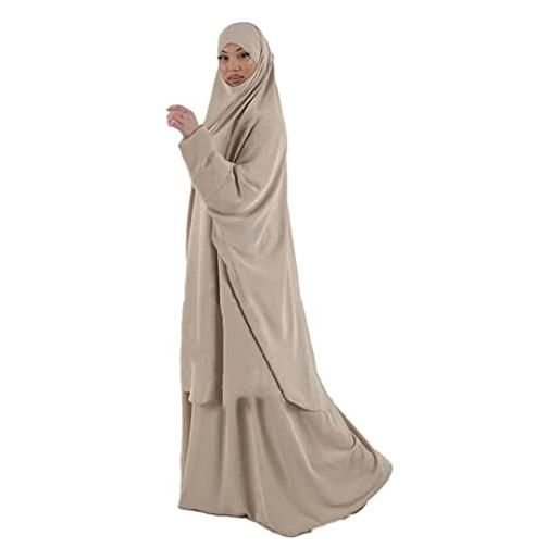 Blogiiup donne musulmane in preghiera abito lungo khimar e gonne allentate vestaglia islamica jilbab abiti semplici albicocca abito musulmano per donne