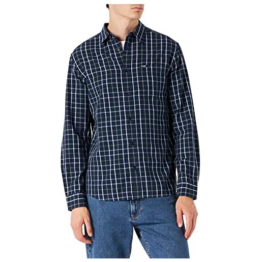 Wrangler 1 pocket shirt, camicia uomo, blu (navy), l