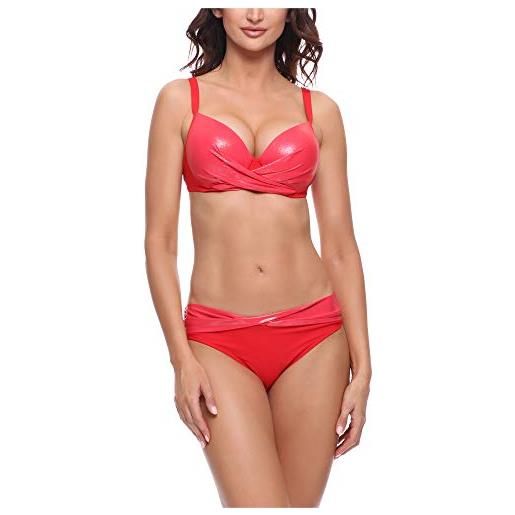 Merry Style coordinato bikini donna p65425eb (rosso brillante, eu (85 c/42) = it (4 c/48))