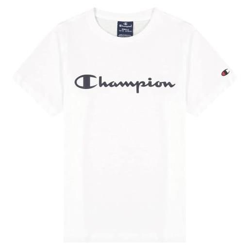 Champion legacy american classics-logo s/s t-shirt, grigio melange, 9-10 anni bambini e ragazzi