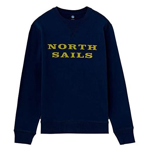 North sails crewneck sweatshirt w/graphic maglia di tuta, grey melange, x-large uomo