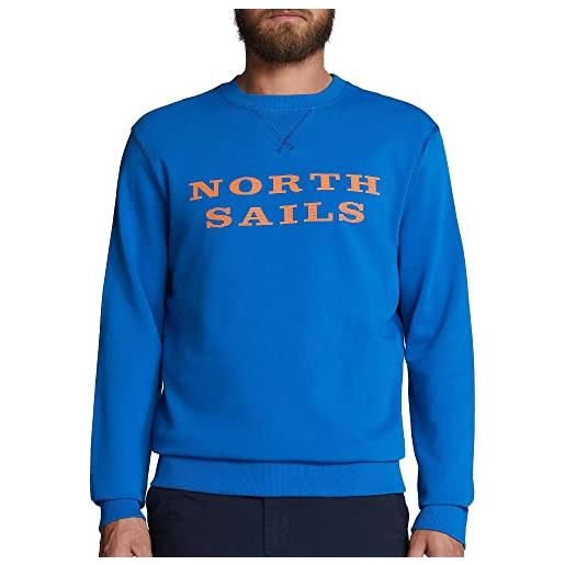 North sails crewneck sweatshirt w/graphic maglia di tuta, grey melange, medium uomo