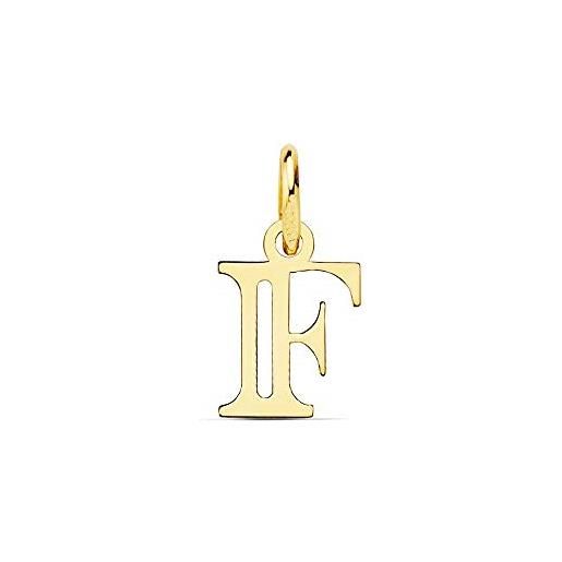 Inmaculada Romero IR lettera ciondolo in oro 18k capitale f 11 mm. Traforato piatta doppia striscia