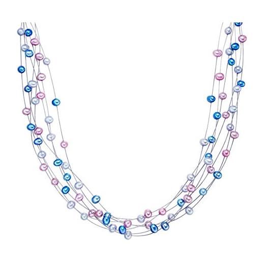 Valero Pearls collana di perle da donna in argento sterling 925 con perla di coltura di acqua dolce