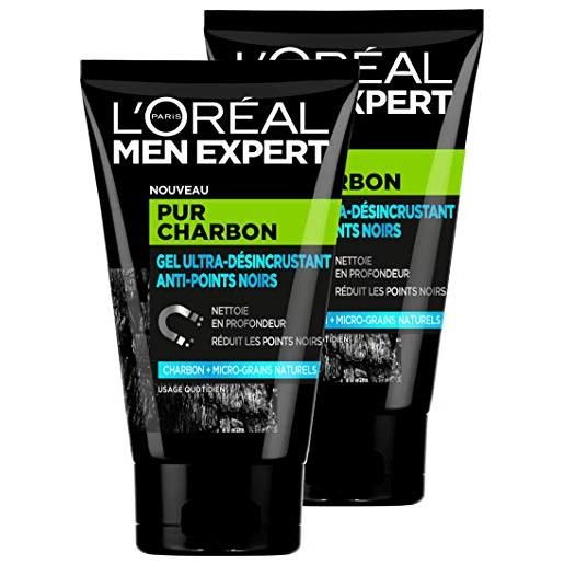 L'Oréal Men Expert men expert l' oréal paris men expert puro carbone gel ultra-désincrustant anti-points neri viso per uomo 100 ml, pack de 2