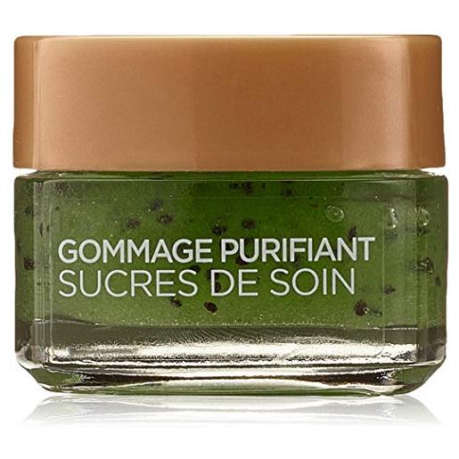 L'Oréal Paris - trattamento scrub purificante per viso & labbra - esfoliante & anti-punti neri - con 3 zuccheri fini & semi di kiwi - tutti i tipi di pelle - zuccheri per la cura - 50 ml