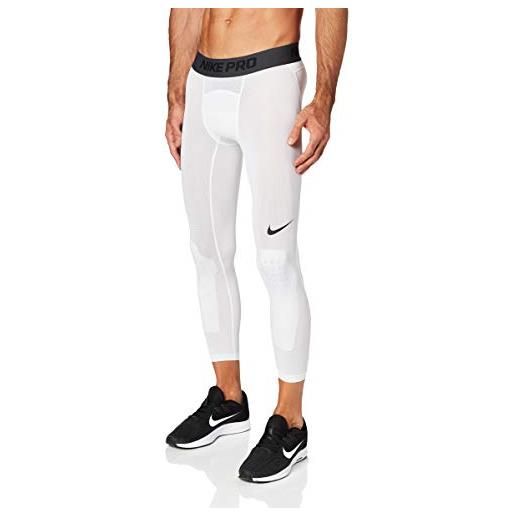 Nike m np dry tght 3qt bball - pantaloni da uomo, uomo, maglie, at3383, white/black (bianco, nero), s