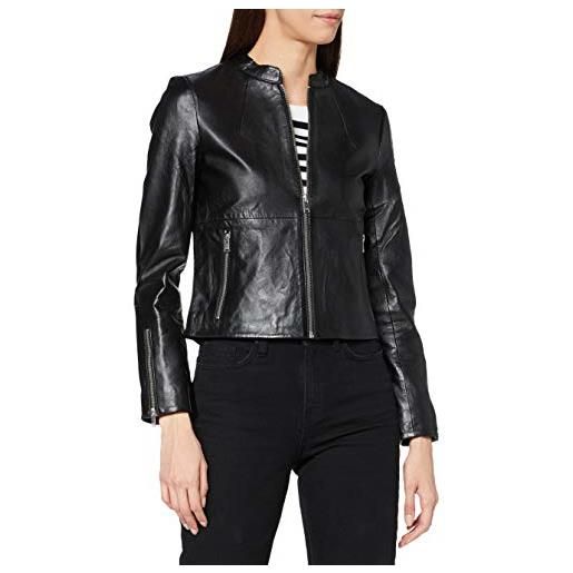 SELECTED FEMME slfibi leather jacket b noos giacchetta di pelle, nero, s donna