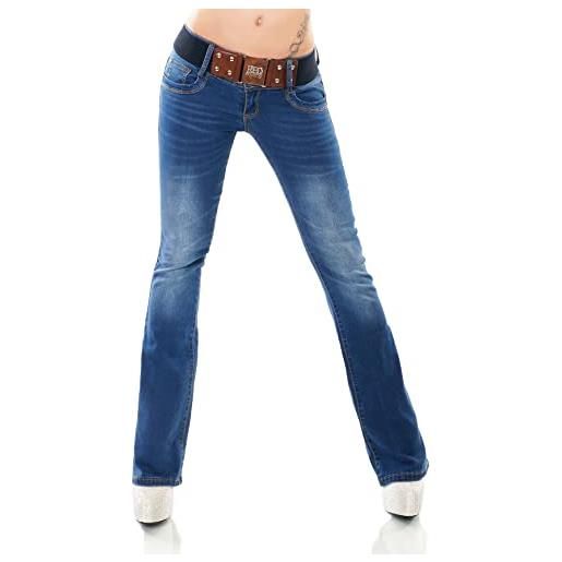 STIDIA jeans da donna bootcut, pantaloni a zampa, in denim, taglie xs-xl, w351-blu, xl
