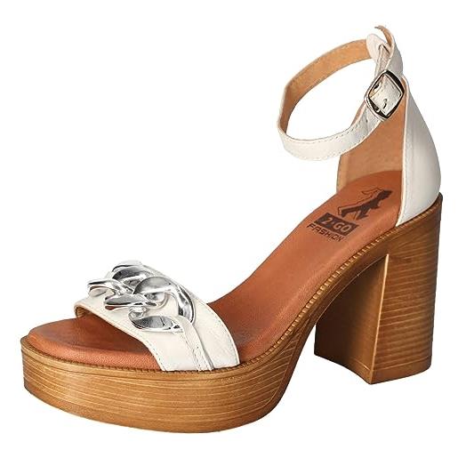 2Go Fashion 8913-802-1, sandali con tacco donna, bianco, 41 eu