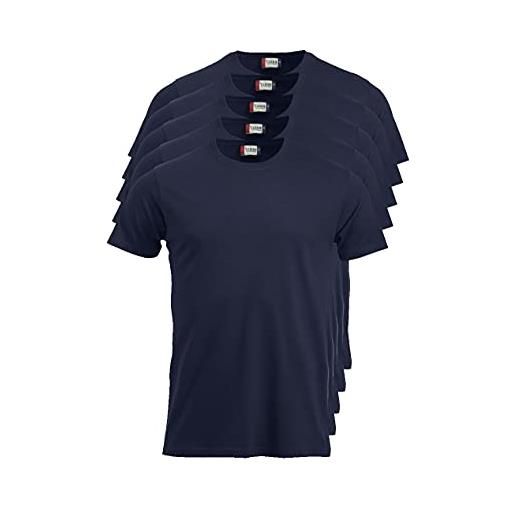 Clique new classic t-shirt, blue melange, xl uomo