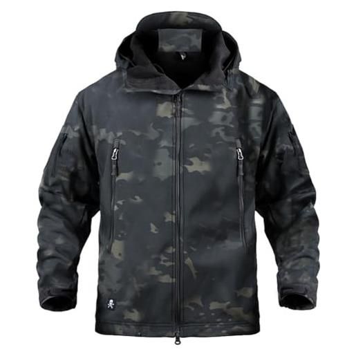 CIRONI giacca invernale tattica militare da uomo abbigliamento softair giacca a impermeabile multicam bomber cappotto uomo (color: cp black, size: pink-xl)