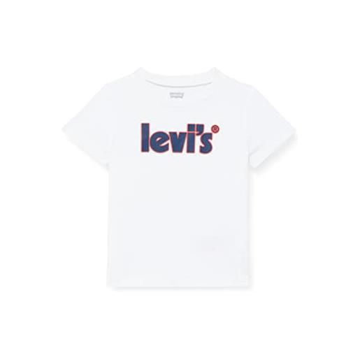 Levi's lvb short sleeve poster logo tee bimbo, bianco, 12 mesi