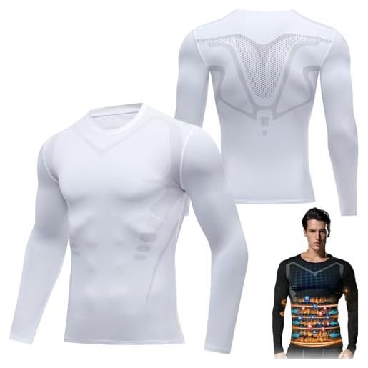 Doandcan far-infrared tourmaline magnetic mens undershirt, menionic tourmaline posture corrector vest for men's (3xl, black)