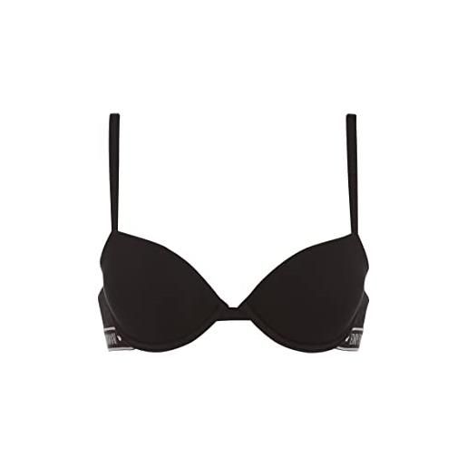 Emporio Armani iconic logoband push up bra reggiseno, nero (black), 34d donna