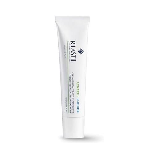 Rilastil acnestil h-biome crema viso, crema idratante anti imperfezioni, idratazione fino a 8h, per pelle sensibile, 40ml