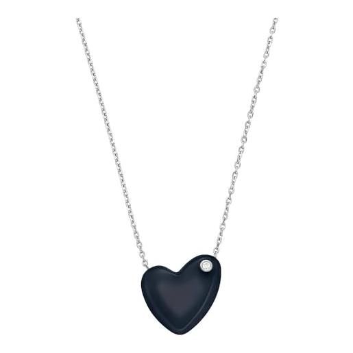 Skagen collana con pendente sofie sea glass da donna a forma di cuore blu, skj1802040
