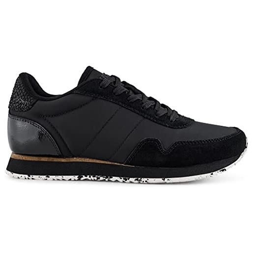 Woden brevetto nora iii, scarpe da ginnastica donna, 020 nero, 36 eu