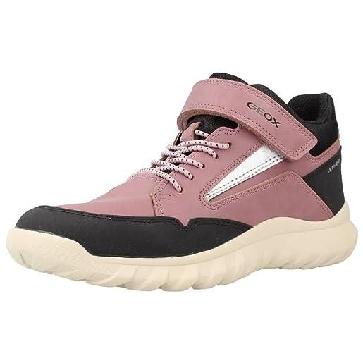 Geox j simbyos girl abx a, scarpe da ginnastica donna, multicolore (dk rose black), 38 eu