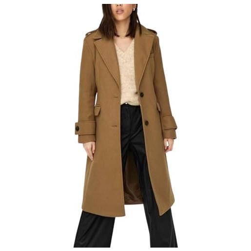 Only onlemma fitted long coat otw cappotto, cocco tostato, s donna