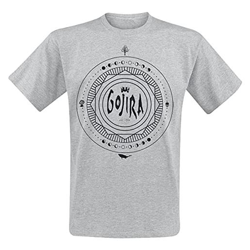 Gojira moon phases uomo t-shirt grigio sport l 90% cotone, 10% viscosa regular