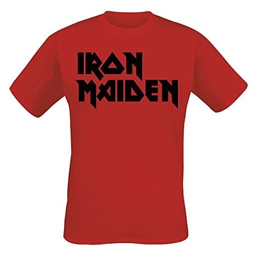 Iron Maiden classic logo uomo t-shirt rosso xl 100% cotone regular