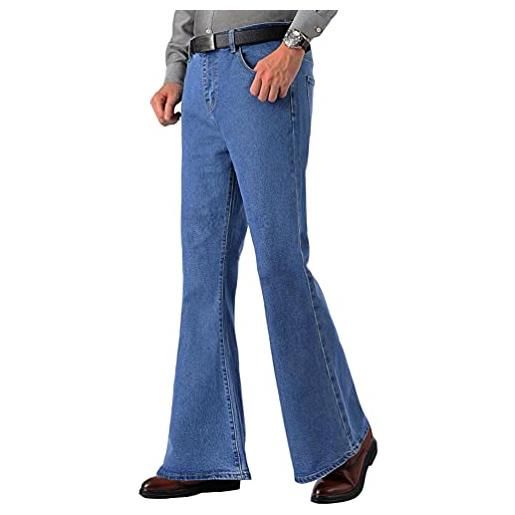 HAORUN jeans da uomo con fondo a campana anni '60 '70 svasati pantaloni in denim vestibilità regolare, blu, 52